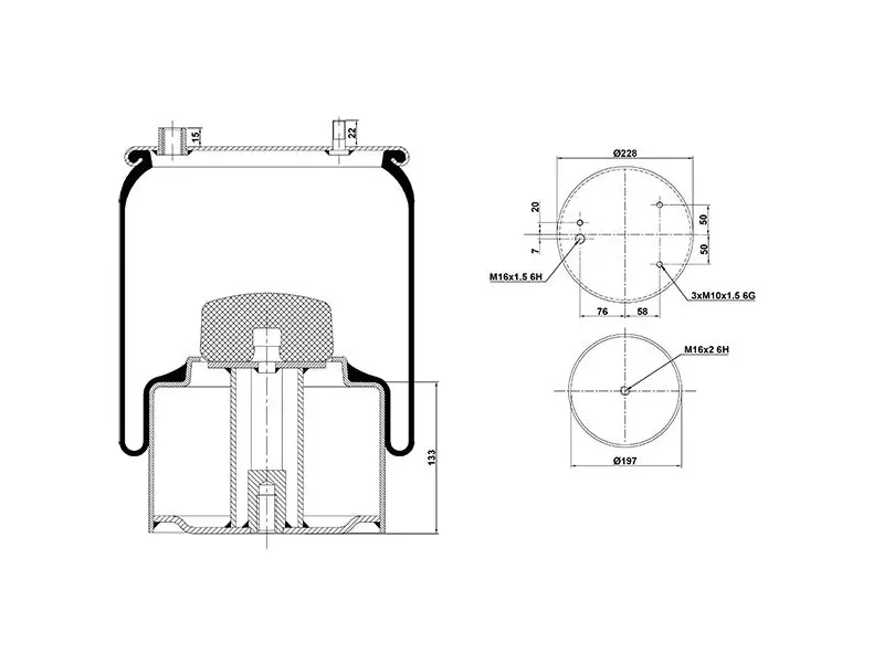 Air Spring Metal Piston