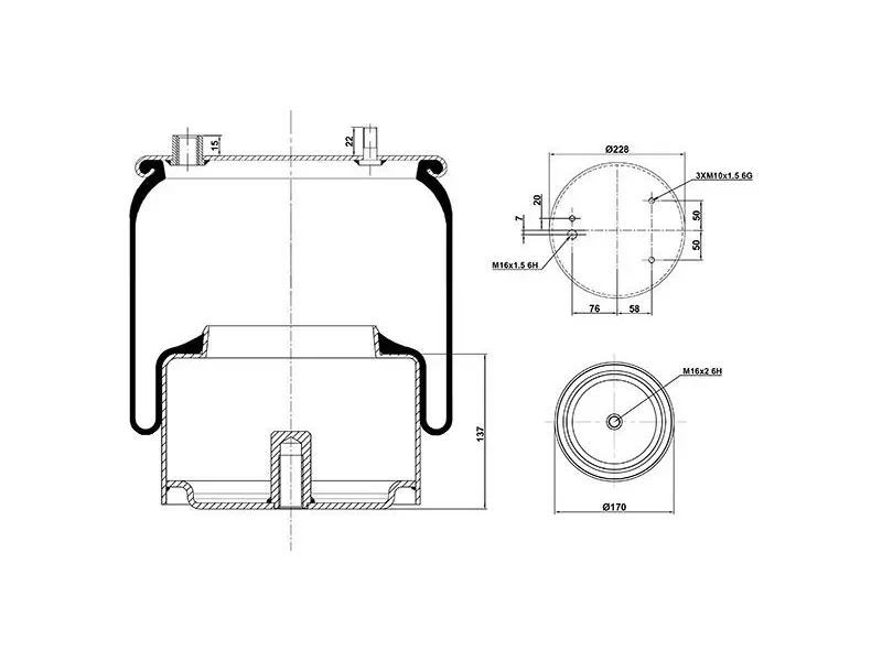 Air Spring Metal Piston