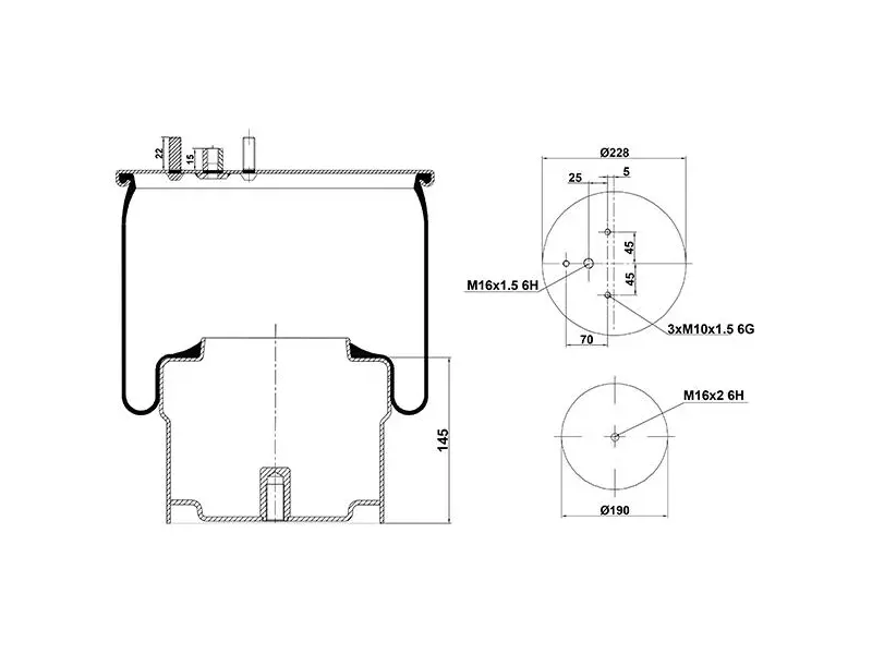 Air Spring Metal Piston