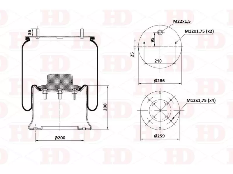 Air Spring Metal Piston