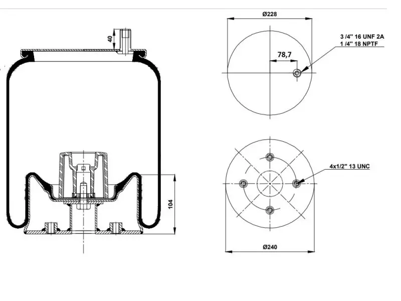 Air Spring Metal Piston