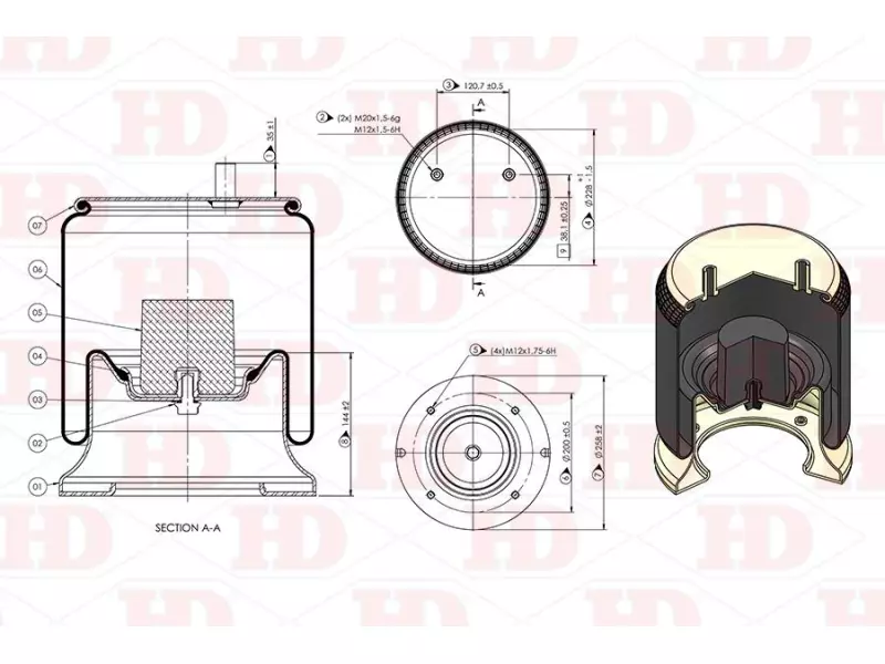 Air Spring Metal Piston