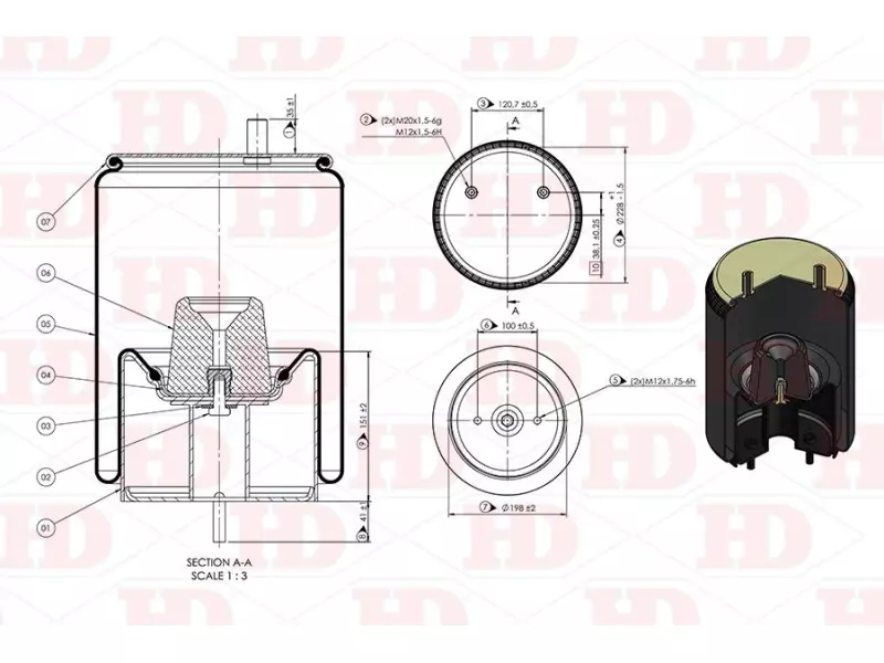 Air Spring Metal Piston