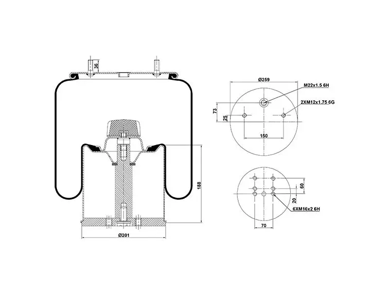 Air Spring Metal Piston