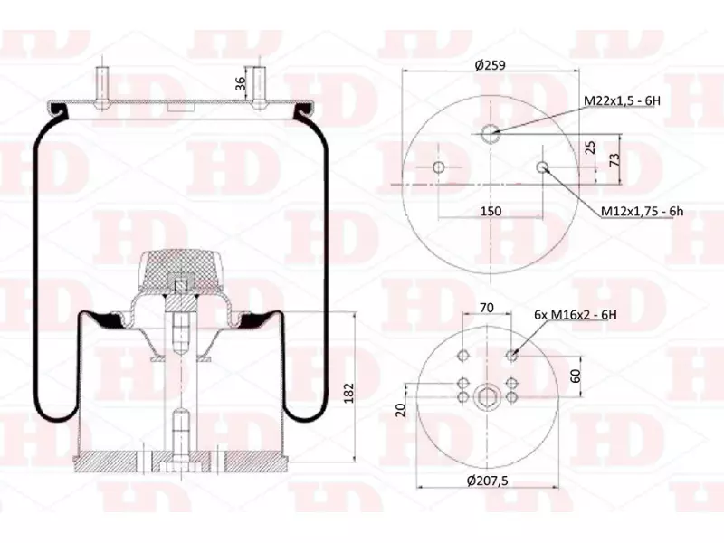 Air Spring Metal Piston