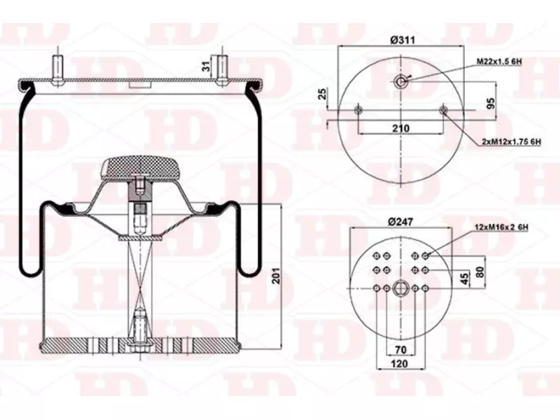 Air Spring Metal Piston