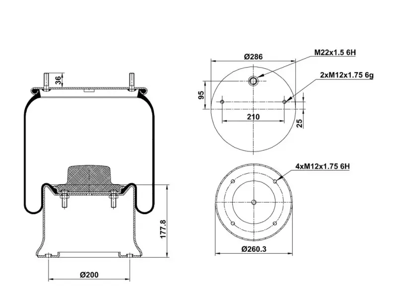 Air Spring Metal Piston