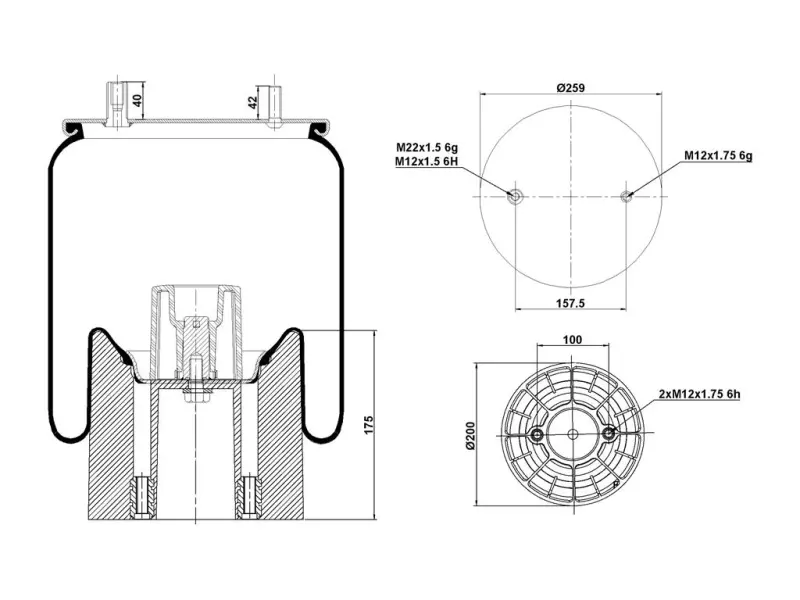 Air Spring Plastic Piston