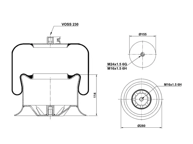 Air Spring Metal Piston