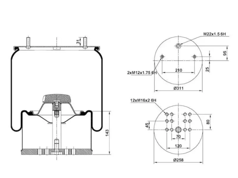 Air Spring Metal Piston