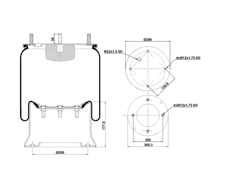 Air Spring Metal Piston