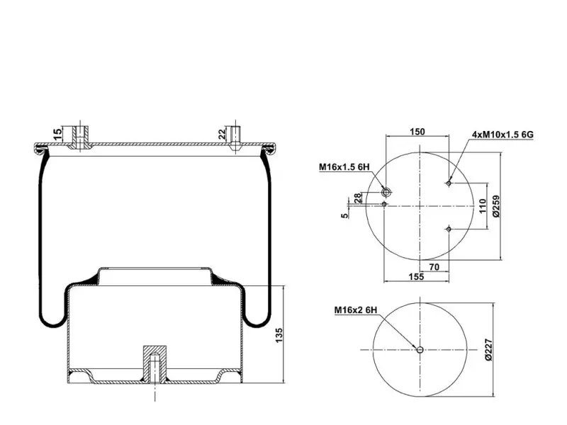 Air Spring Metal Piston