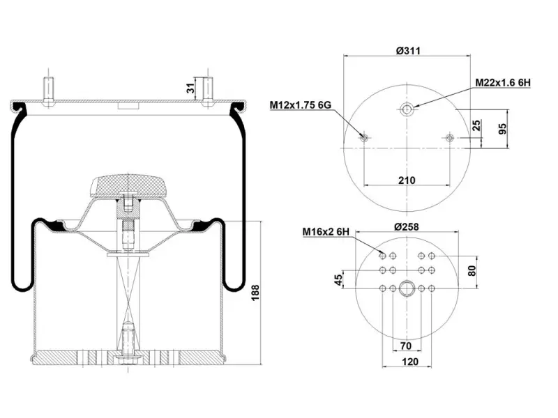 Air Spring Metal Piston